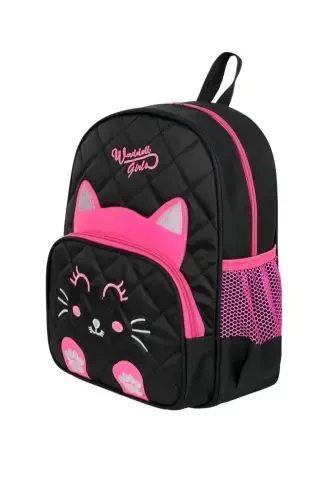 Licensed Patterned Kindergarten Nursery Preschool Children's Backpack-Black+Pink - 3