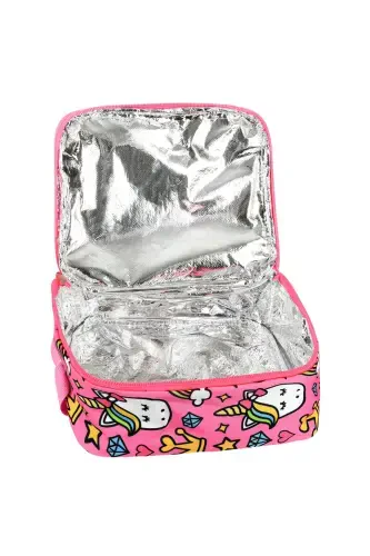 Licensed Unicorn 3-Piece Set School Bag, Thermal Lunch Bag, and Pencil Case Set-Pink - 7