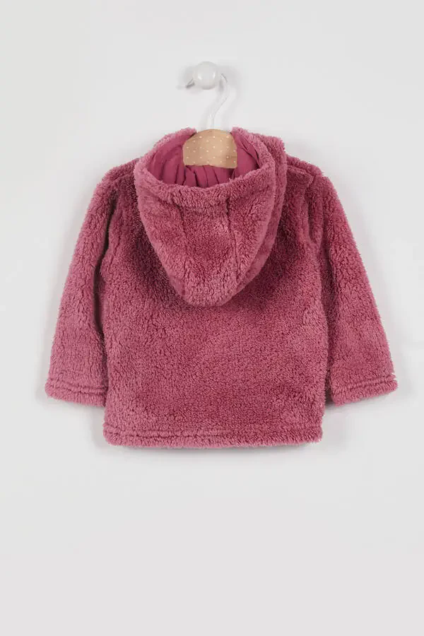 Лицензионная куртка Uspa из розового флиса Welsoft с капюшоном и молнией (для девочки) - 2