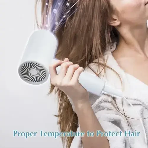 Licoseam Hair Dryer, 1600W Small Foldable Hair Blow Dryer, Fast Drying Travel Hair Dryer, White - 4