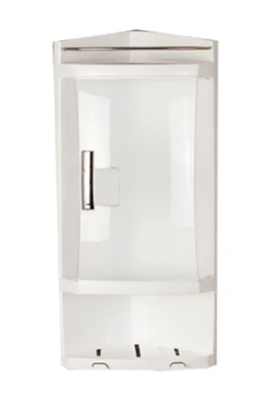 Lidded Bathroom Corner Shelf Transparent Natural - 3