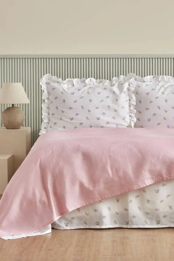 Lidya 100% Cotton Single Bed Duvet Set (Powder) - 1