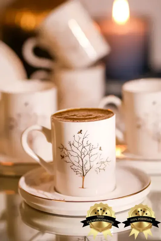 Life Tree 2 Piece Porcelain Cup Set 100 ml - 3