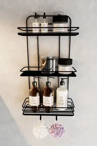 Lifetime Rustproof Adhesive Flat Bathroom Organizer - EVA METAL TASARIM (1)