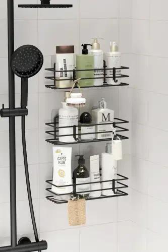 Lifetime Stainless Adhesive 3 Piece Bathroom Shelf D - ZABATA (1)