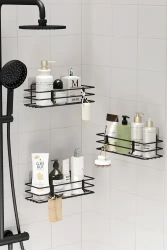 Lifetime Stainless Adhesive 3 Piece Bathroom Shelf D - 3