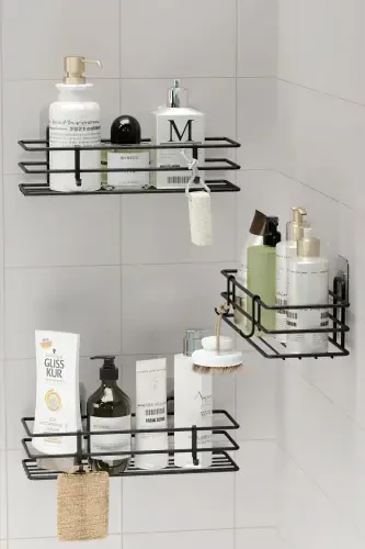 Lifetime Stainless Adhesive 3 Piece Bathroom Shelf D - 4