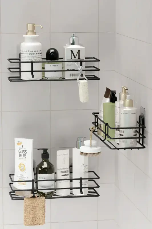 Lifetime Stainless Adhesive 3 Piece Bathroom Shelf D - 4