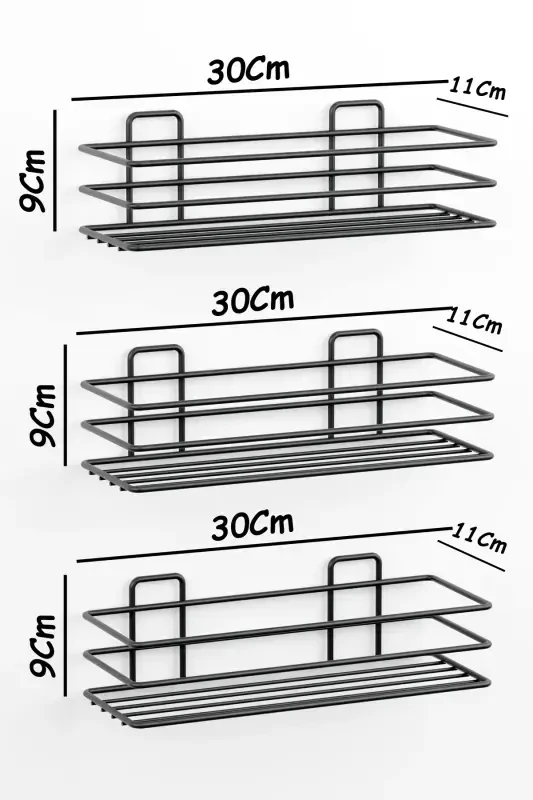 Lifetime Stainless Adhesive 3 Piece Bathroom Shelf D - 6