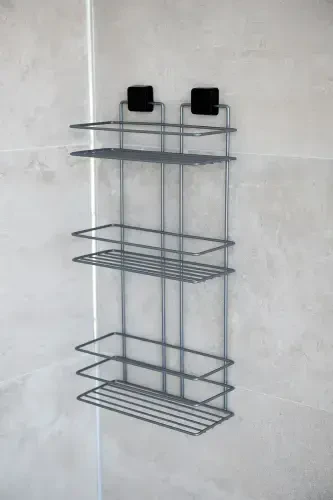 Lifetime Stainless Adhesive Bathroom Shampoo Holder, Spice Rack, Kitchen Shelf, No Drill Screws - 2