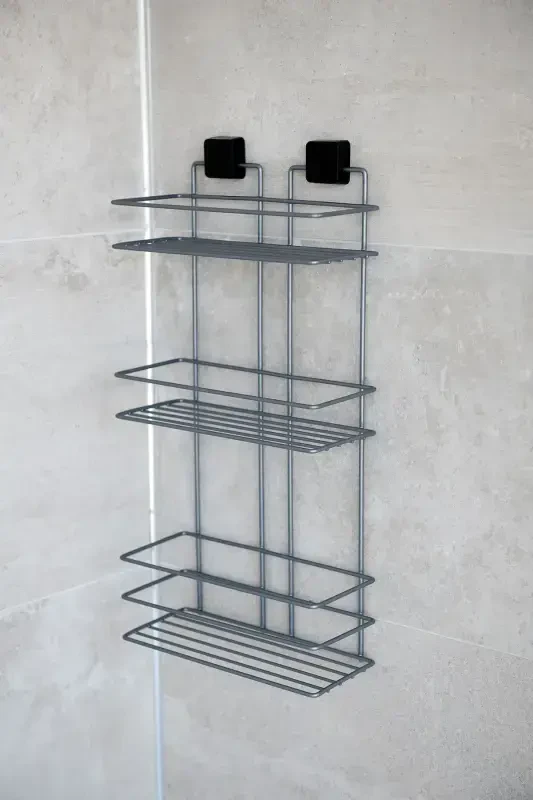 Lifetime Stainless Adhesive Bathroom Shampoo Holder, Spice Rack, Kitchen Shelf, No Drill Screws - 2