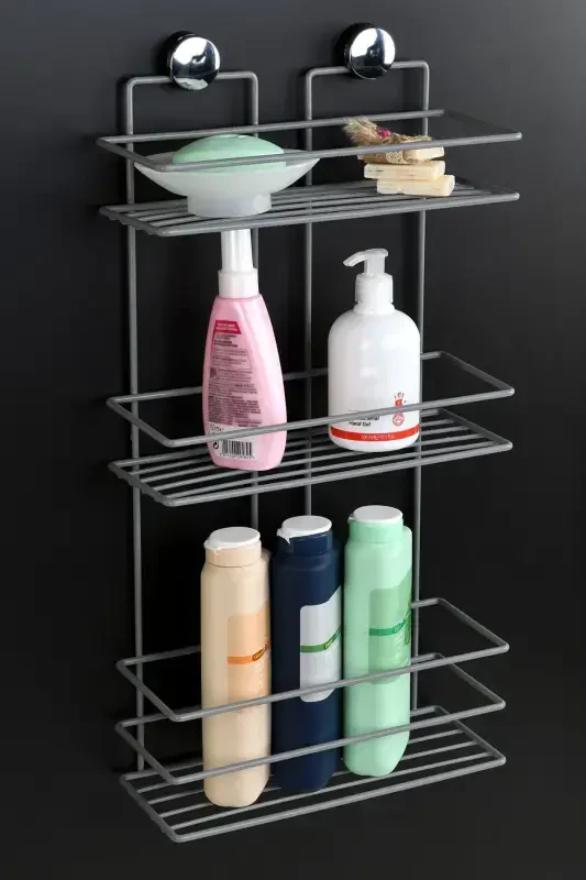 Lifetime Stainless Adhesive Bathroom Shampoo Holder, Spice Rack, Kitchen Shelf, No Drill Screws - 4