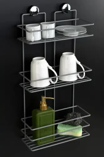 Lifetime Stainless Adhesive Bathroom Shampoo Holder, Spice Rack, Kitchen Shelf, No Drill Screws - 5