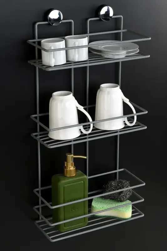 Lifetime Stainless Adhesive Bathroom Shampoo Holder, Spice Rack, Kitchen Shelf, No Drill Screws - 5