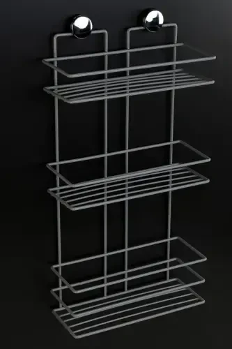 Lifetime Stainless Adhesive Bathroom Shampoo Holder, Spice Rack, Kitchen Shelf, No Drill Screws - 6