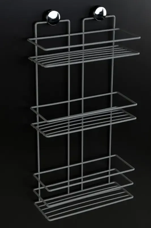 Lifetime Stainless Adhesive Bathroom Shampoo Holder, Spice Rack, Kitchen Shelf, No Drill Screws - 6