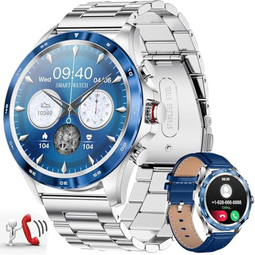 LIGE Smart Watches for Men, 1.32“ Smart Watch with Bluetooth Calls/Message Push, 20 Sport Modes Blood Pressure/Heart Rate Tracker IP67 Waterproof Blue Mens Smartwatch for Android iOS Phones - 1