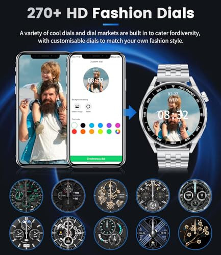 LIGE Smart Watches for Men Bluetooth Call (Answer/Make Call), 1.39'' Smartwatch for Android Phones and iOS Compatible with 100+ Sport Modes Heart Rate/SpO2/Blood Pressure,Pedometer Silver - 5