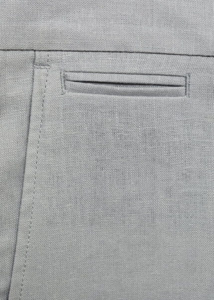 Light blue 100% linen bermuda shorts. - 7