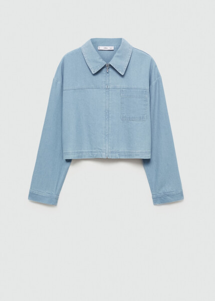 Light blue denim shirt jacket - 1