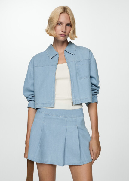 Light blue denim shirt jacket - 5