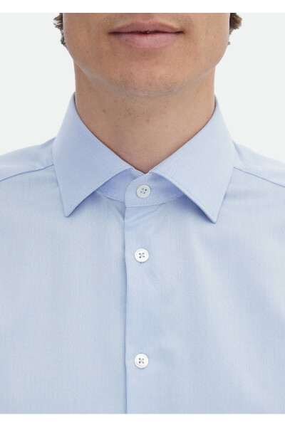 Light Blue Regular Fit Non-Iron Woven Classic 100% Cotton Shirt - 4