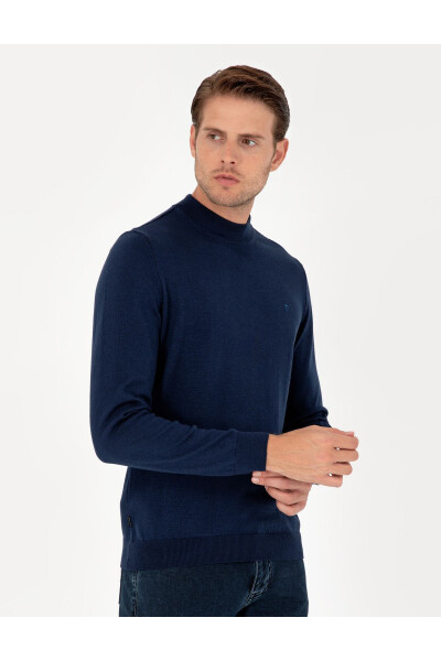 Light Blue Slim Fit Basic Sweater - 22