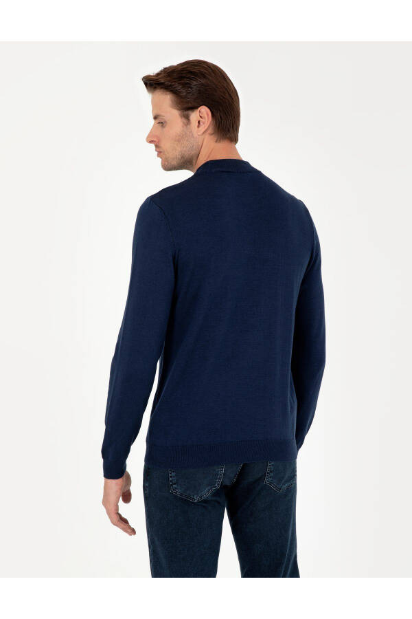 Light Blue Slim Fit Basic Sweater - 12