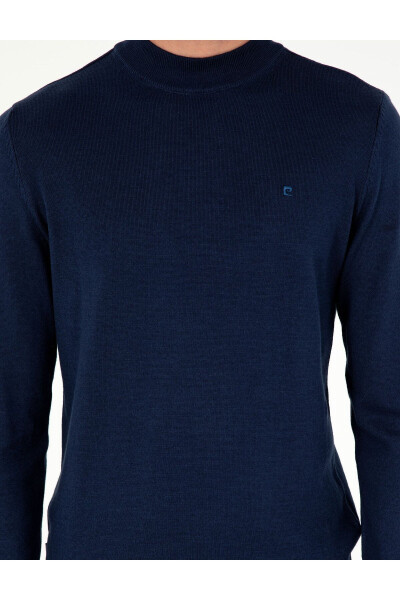 Light Blue Slim Fit Basic Sweater - 6