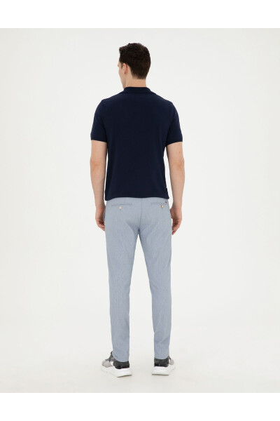Light blue slim fit canvas trousers - 4