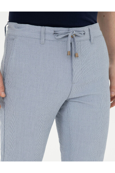 Light blue slim fit canvas trousers - 5
