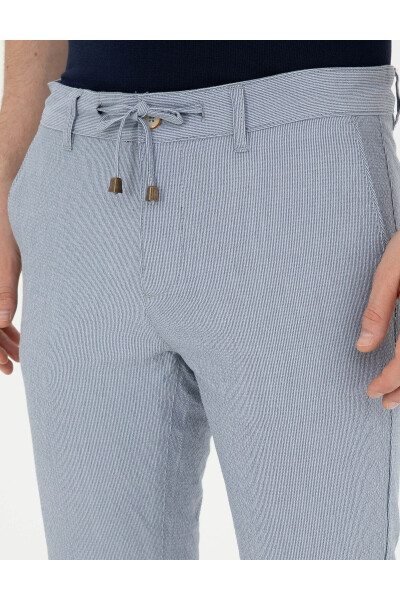 Light blue slim fit canvas trousers - 6
