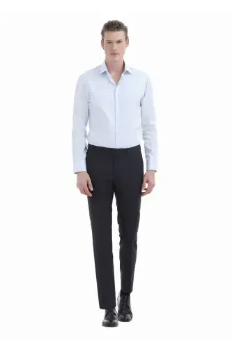 Light Blue Solid Slim Fit Woven Classic 100% Cotton Shirt - RAMSEY (1)