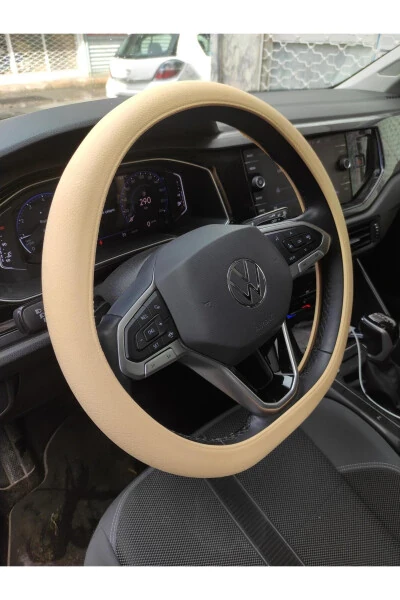 Light Cream Beige Silicone Steering Wheel Cover - REPLAX