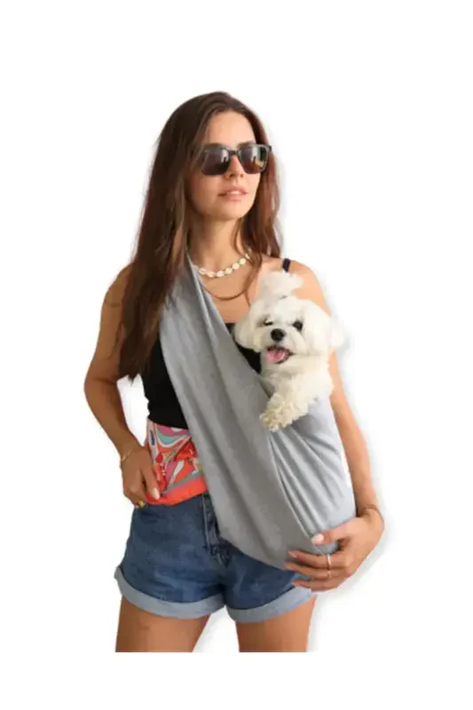 Light Gray Dog Carrier Bag (PET SLING) Baby Carrier-LIGHT GRAY - 1