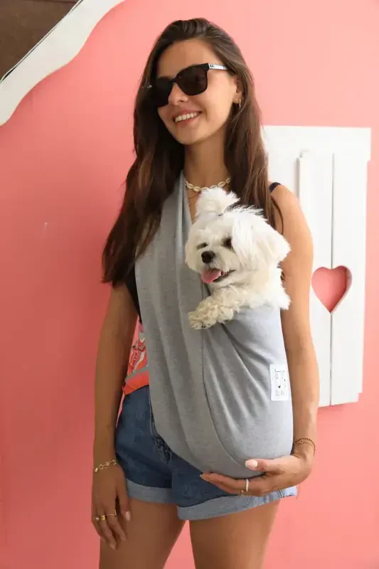 Light Gray Dog Carrier Bag (PET SLING) Baby Carrier-LIGHT GRAY - 2