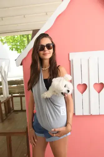 Light Gray Dog Carrier Bag (PET SLING) Baby Carrier-LIGHT GRAY - 3