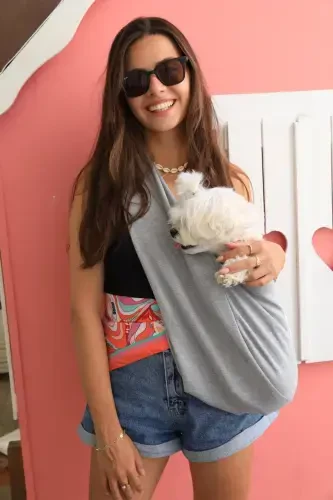 Light Gray Dog Carrier Bag (PET SLING) Baby Carrier-LIGHT GRAY - 4