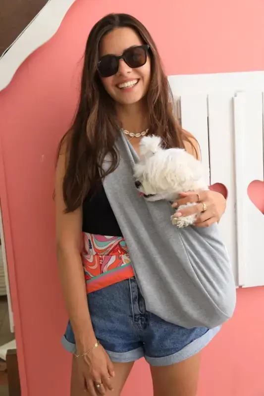 Light Gray Dog Carrier Bag (PET SLING) Baby Carrier-LIGHT GRAY - 4