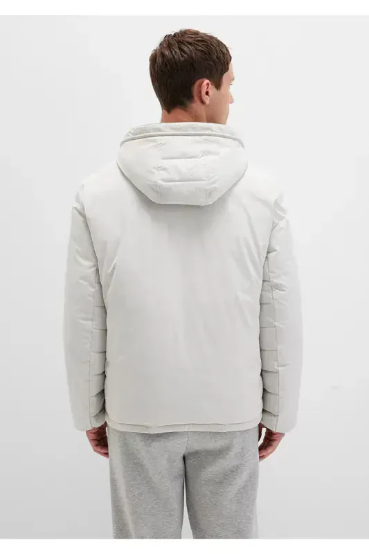 Light gray, hooded puffer jacket (0110352-70080) - 5