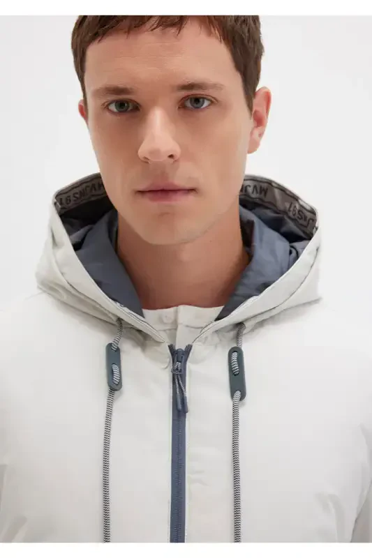 Light gray, hooded puffer jacket (0110352-70080) - 6