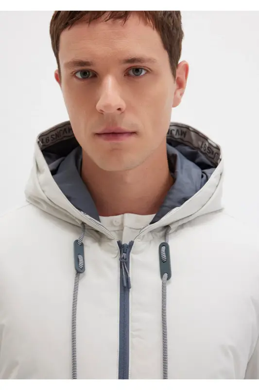 Light gray, hooded puffer jacket (0110352-70080) - 6