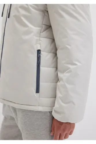 Light gray, hooded puffer jacket (0110352-70080) - 7