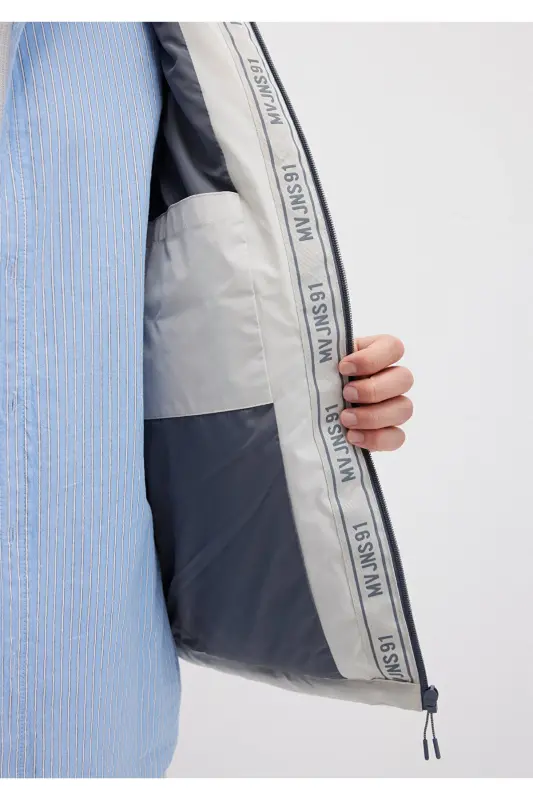 Light gray, hooded puffer jacket (0110352-70080) - 8