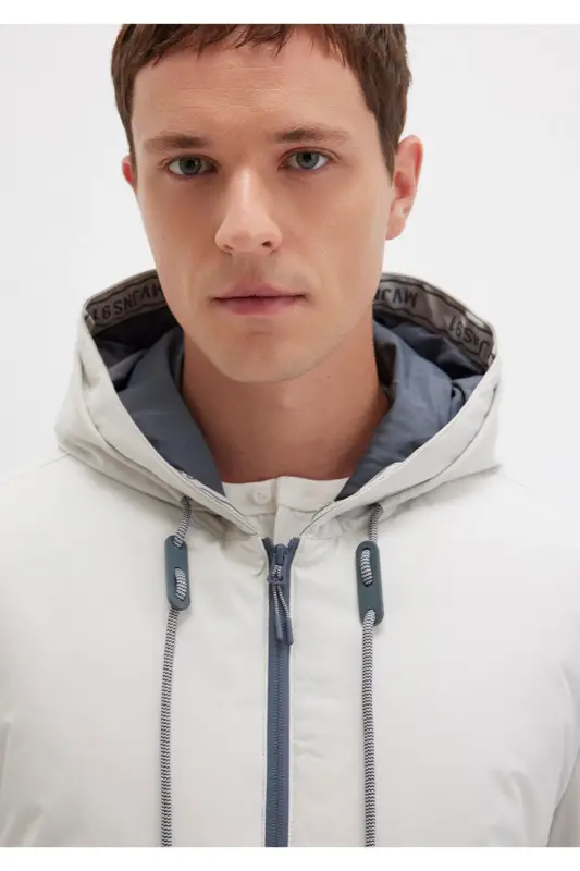 Light gray, hooded puffer jacket (0110352-70080) - 6