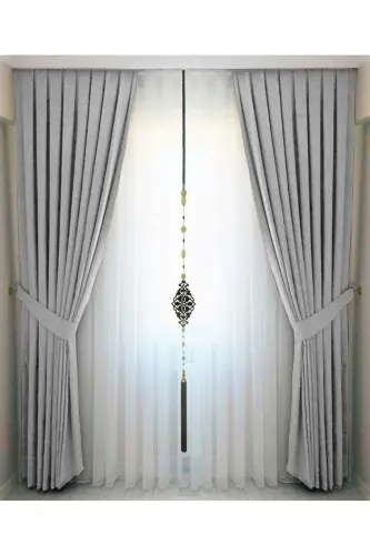 Light Gray Pleated Velvet Curtain High Quality Single Panel-Light Gray - 3