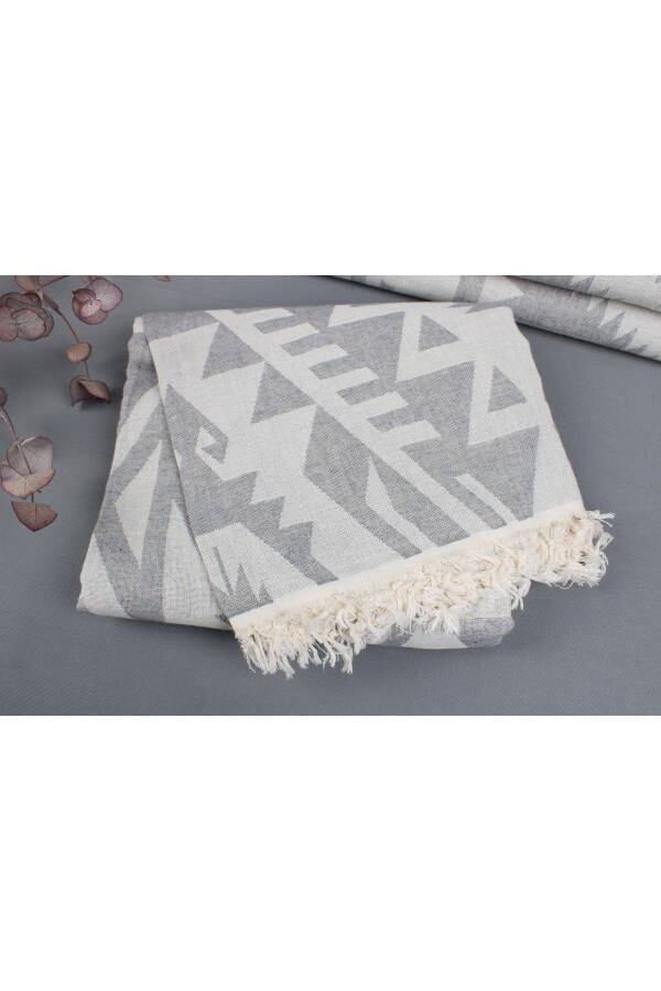 Light Gray Turkish Towel 100x190 Cm Cotton Towel Gift Towel for Daily Use Bathroom Towel - 3