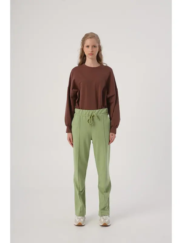 Light Green 01 Pocket Sweatpants-Green - 1