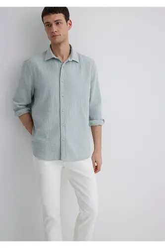Light Green Shirt Regular Fit / Regular Cut 0211518-70148 - Gray-70148 - 2