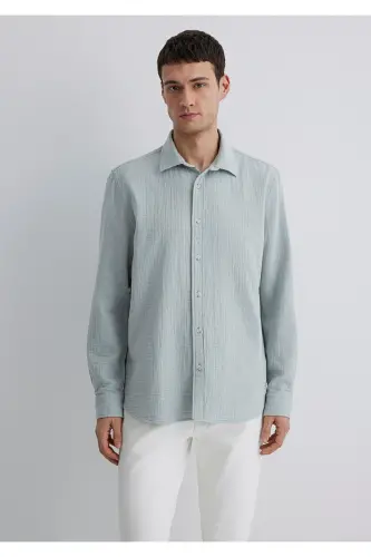 Light Green Shirt Regular Fit / Regular Cut 0211518-70148 - Gray-70148 - 3